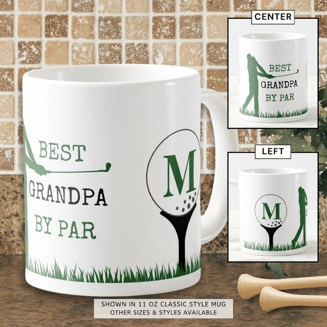Golf BEST GRANDPA BY PAR Monogram Coffee Mug (Creator Uploaded)