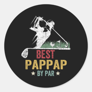 Golf Best Pappap By Par Grandpa Golfer Father's Da Classic Round Sticker