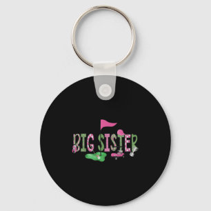 Golf Big Sister Nk Hole In One Golf 1st Birthday G Key Ring