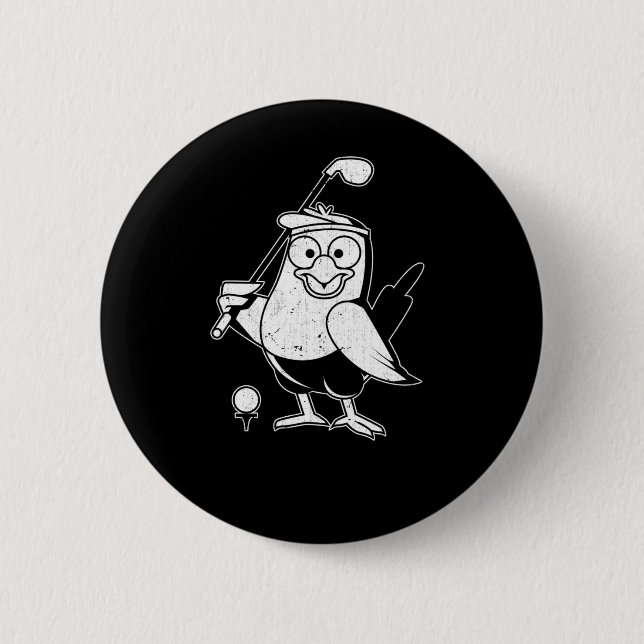Golf Birdie Funny Bird Animal Humour Golfing 6 Cm Round Badge (Front)