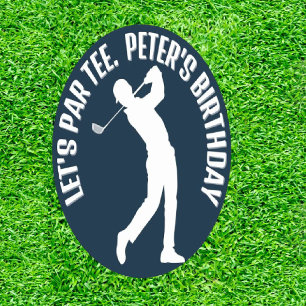 Golf Birthday Celebration  Classic Round Sticker