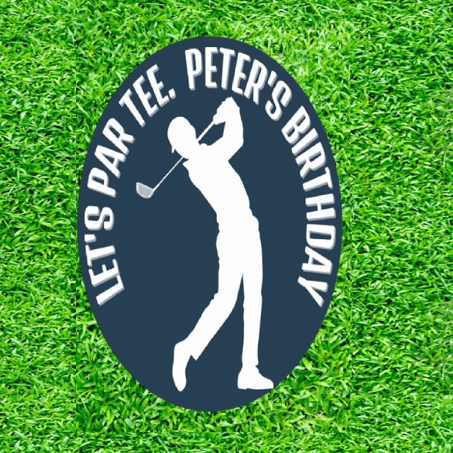 Golf Birthday Celebration  Classic Round Sticker (Tee Off with Dad's Dream Gifts!)