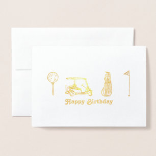 Golf Birthday  Foil Card