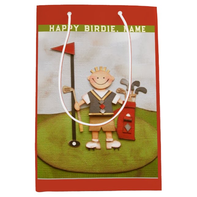 Golf Birthday Medium Gift Bag (Front)