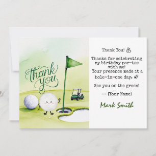 Golf Birthday Par tee party Thank You Card