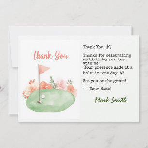 Golf  Birthday Par tee party  Thank You Card