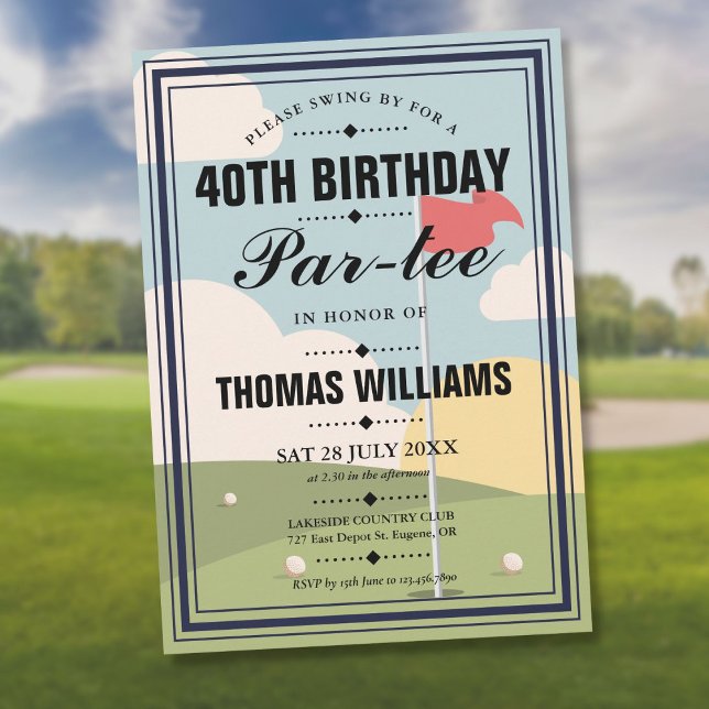Golf Birthday Partee Party  Invitation (Golf Birthday Partee Party Invitation)