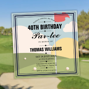 Golf Birthday Partee Party Square Invitation