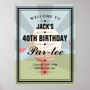 Golf Birthday Partee Party Welcome Sign