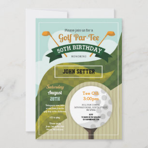 Golf Birthday Party Any Age Golfing Invitation