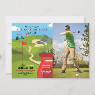 Golf Birthday Party Any Age Golfing Photo Invitation