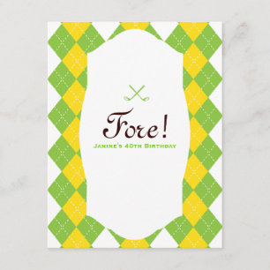 Golf Birthday Party Argyle Preppy Invitation