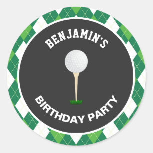 Golf Birthday Party Favour Sticker