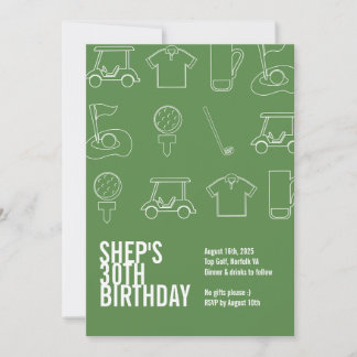 Golf Birthday Party Holiday Card