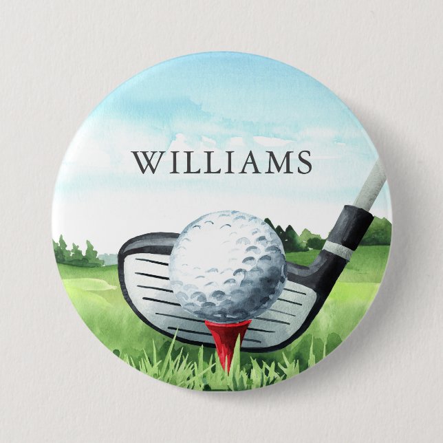 Golf Birthday Party I Golfer 7.5 Cm Round Badge (Front)