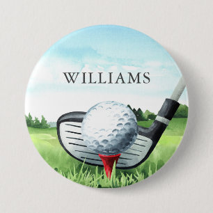Golf Birthday Party I Golfer 7.5 Cm Round Badge
