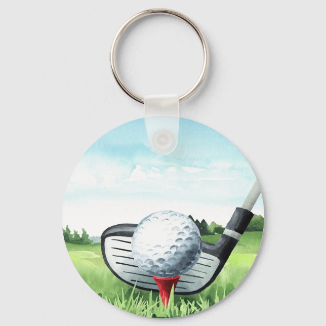 Golf Birthday Party I Golfer Key Ring (Front)