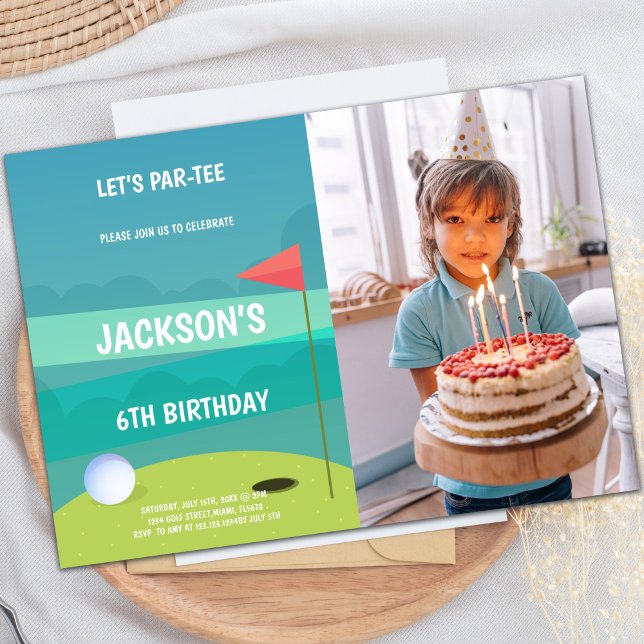 Golf Birthday Party Invitation with Photo (Golf Birthday Party Invitations with photo)