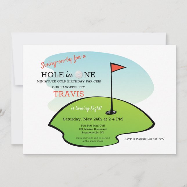 Golf Birthday Party Invitations (Front)