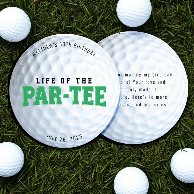 Golf Birthday Party Life of the Par Tee 50th Bday Thank You Card (Creator Uploaded)