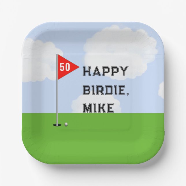 Golf Birthday Party Paper Plate (Front)