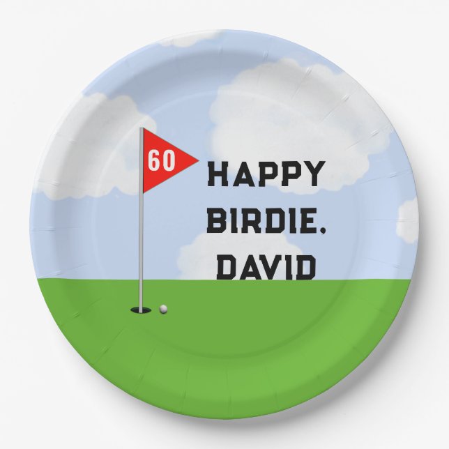 Golf Birthday Party Paper Plate (Front)