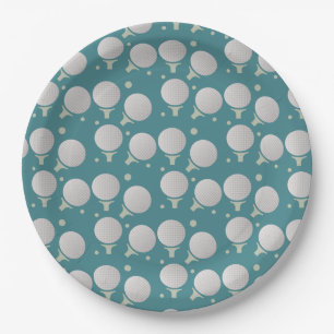 Golf Birthday Party Pattern Paper Plate