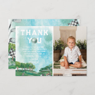 Golf Birthday Party   Photo Thank You