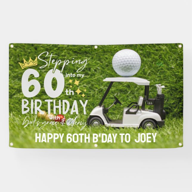 Golf  Birthday Party to golfer with golf ball  Banner (Horizontal)