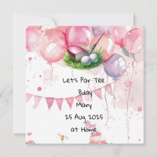 Golf Birthday Pink themed for Lady Golfer Save The Date