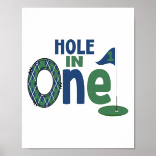 Golf Birthday Shirt 1st Birthday Hole In One Boys Poster