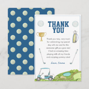 Golf Birthday Thank You Card