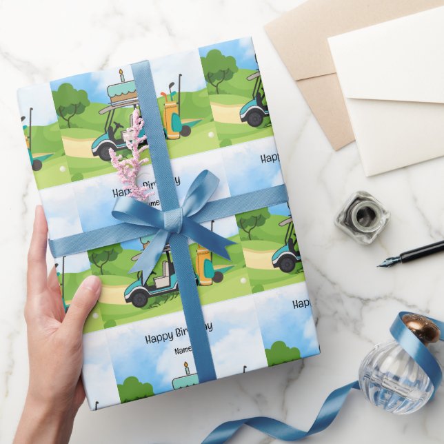 Golf Birthday theme for kid golfer Party Wrapping Paper (Gifting)