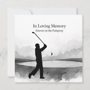 Golf Black and White Golf Sympathy Card Sorry 