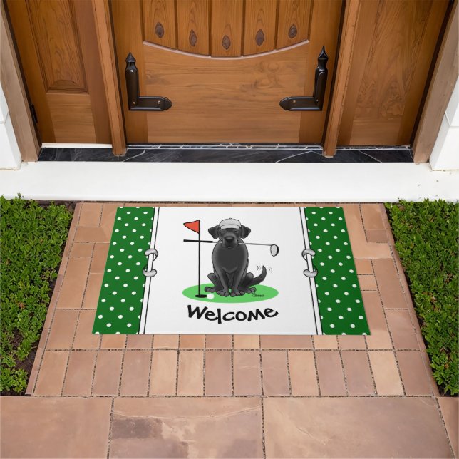 Golf Black Labrador Retriever Dog - Cute Doormat (Outdoor)