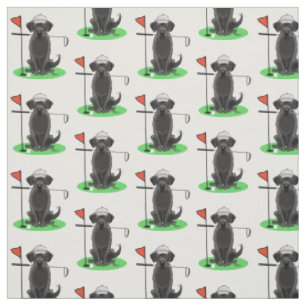 Golf Black Labrador Retriever Dog - Cute Fabric
