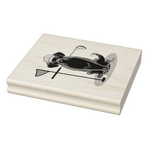 Golf Black Labrador Retriever Dog - Cute Rubber Stamp