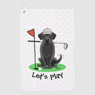 Golf Black Labrador Retriever Dog - Cute Towel