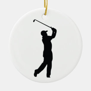 Golf Black Silhouette Shadow Ceramic Tree Decoration