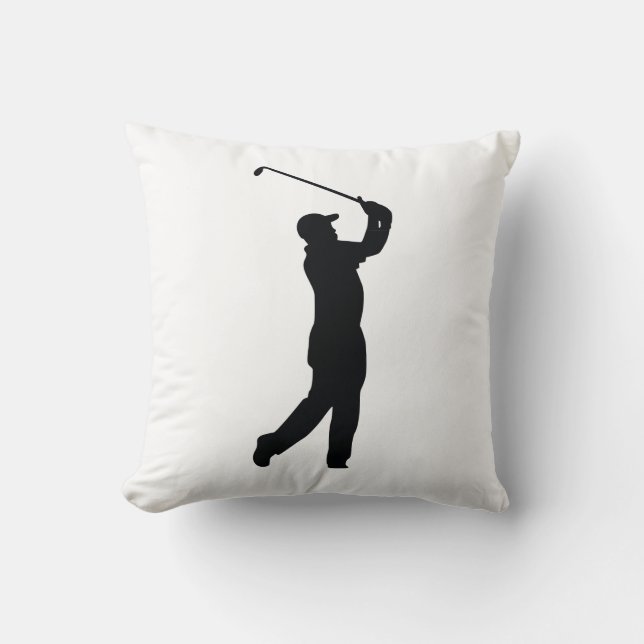 Golf Black Silhouette Shadow Cushion (Front)