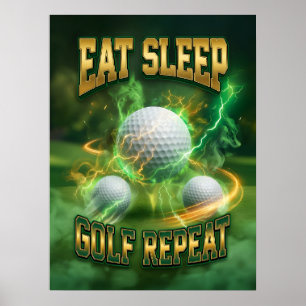 Golf Bootleg Retro Vintage Art Poster
