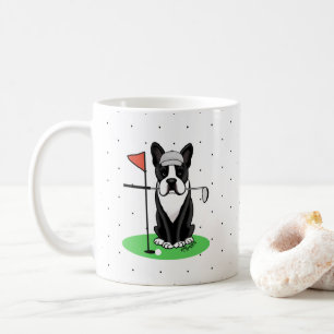 Golf Boston Terrier (black) Cute Dog Coffee Mug