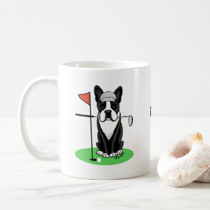 Golf Boston Terrier Dog (black) Cute Coffee Mug