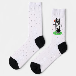 Golf Boston Terrier Dog (black) Cute Socks