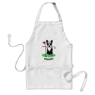 Golf Boston Terrier Dog (black) Cute Standard Apron