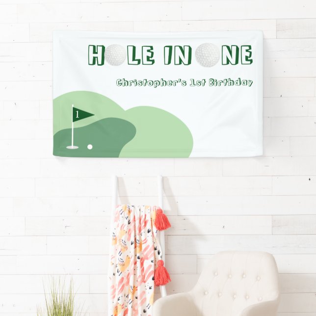 Golf Boy 1st Birthday Banner (Insitu)
