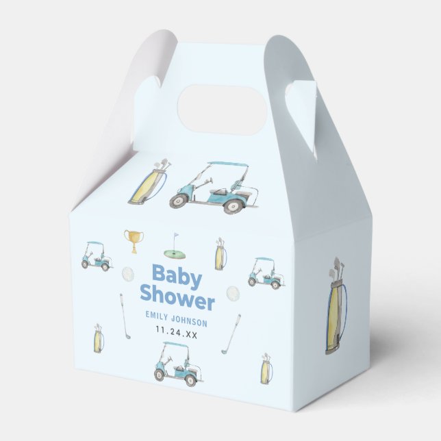 Golf Boy Baby Shower  Favour Box (Front Side)