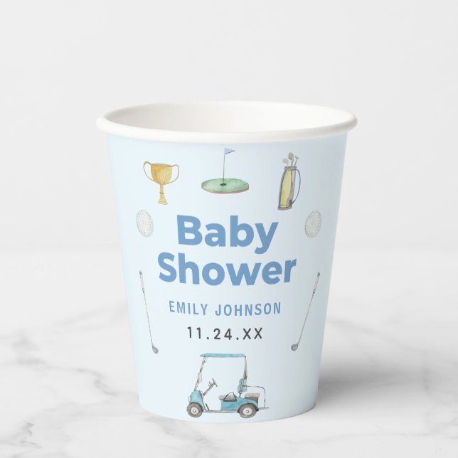 Golf Boy Baby Shower  Paper Cups (Front)