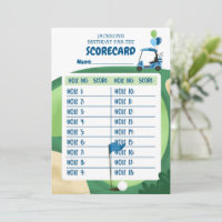 Golf Boy Birthday Par-Tee 18 Holes Card Scorecard 