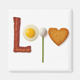 Golf Breakfast with eggs and Bacon for Golfer Magnet
